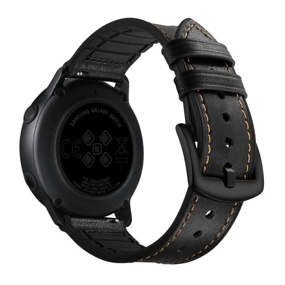Garmin Vivoactive 3 Læder Belagt Silikone Rem - Sort