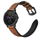 Garmin Vivoactive 3 Læder Belagt Silikone 20mm QuickFit Rem - Brun