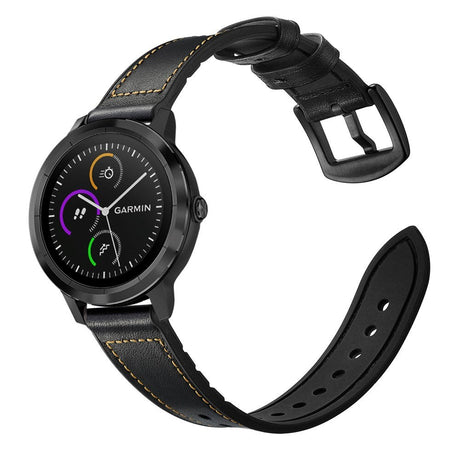 Smartwatch Læder Rem (20mm) Rem af Læder - Sort