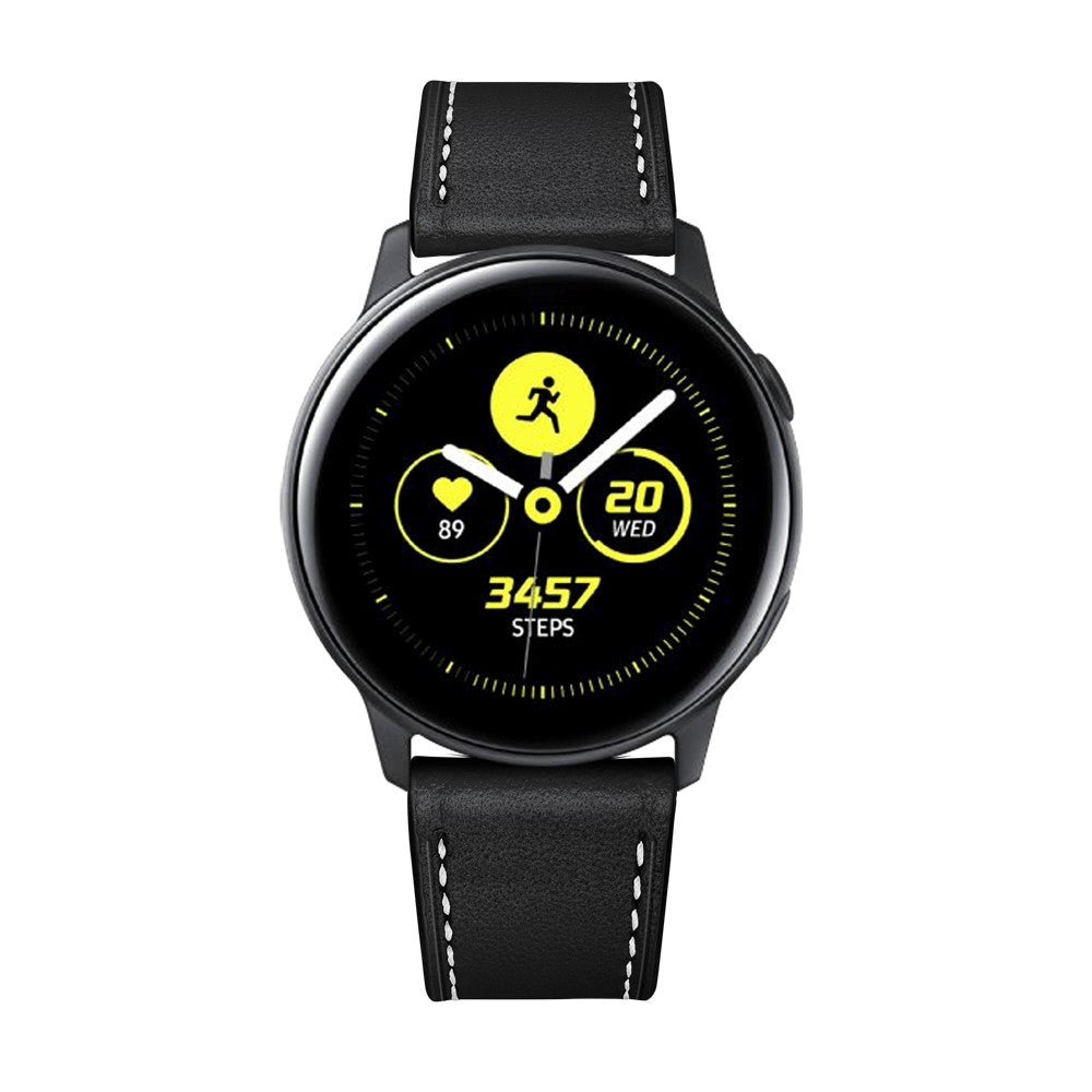 Smartwatch Rem af Imiteret Læder (20mm) - Sort / Brun