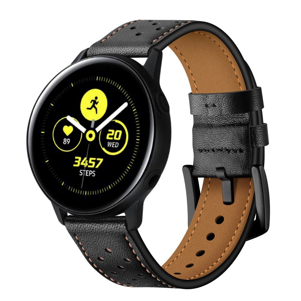 Universal Smartwatch Læder Rem (20mm) - Sort / Brun