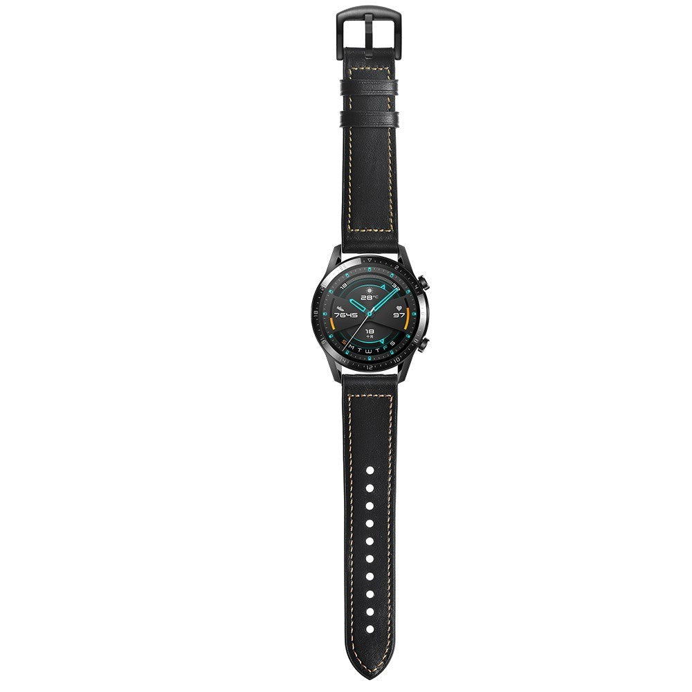 Smartwatch Universal (22mm) Rem af Læder - Sort