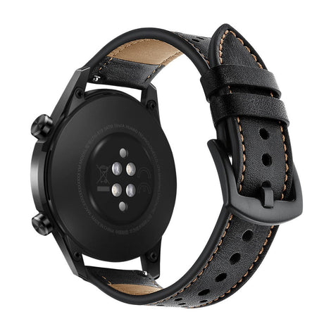 Universal Smartwatch Læder Rem (22mm) - Sort / Brun