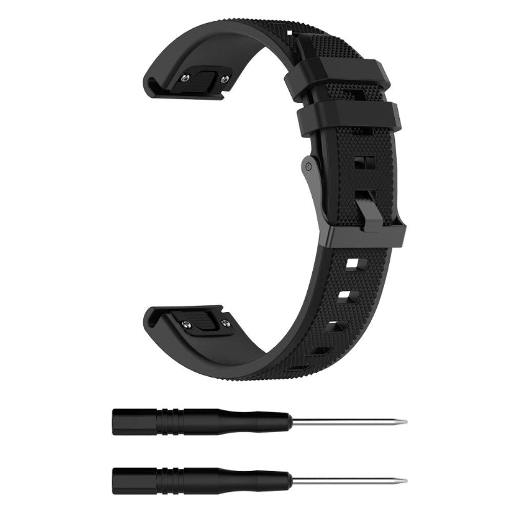 Universal Garmin Riflet Silikone 22mm QuickFit Rem - Sort