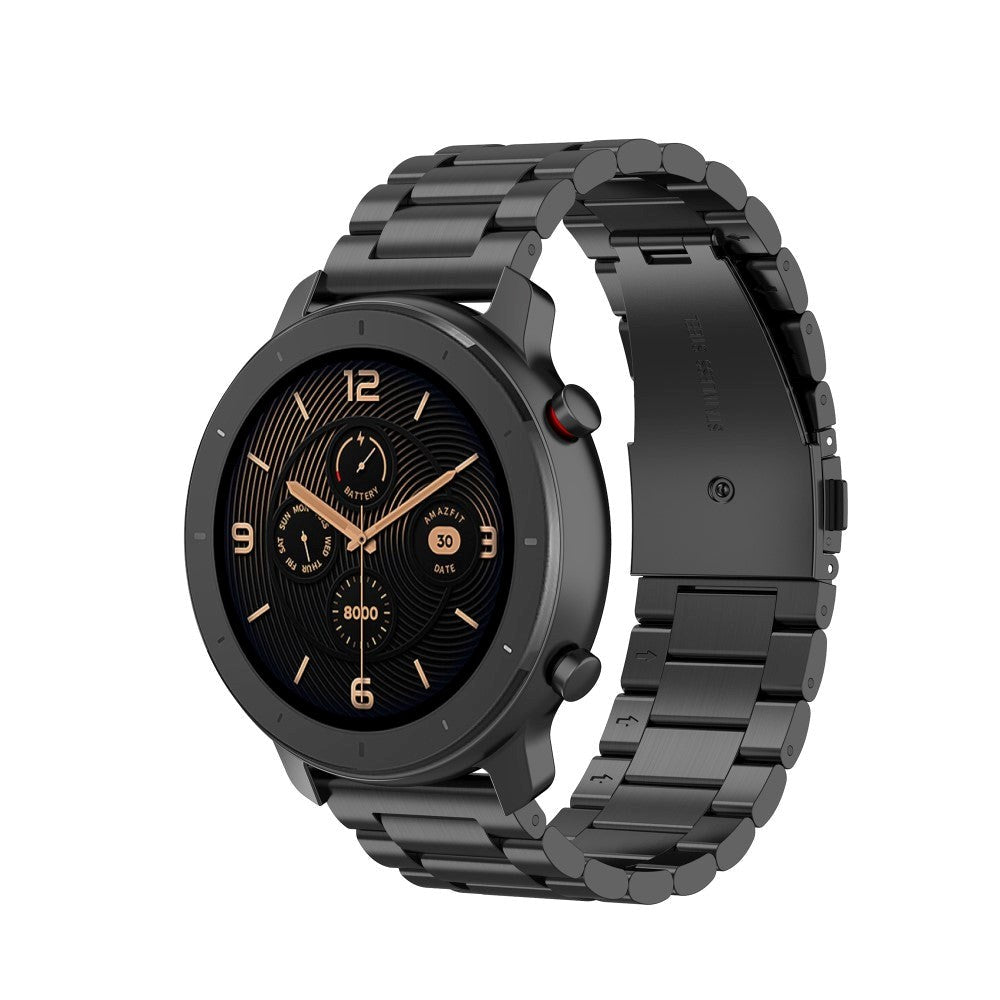 Rem til Smartwatch - Rustfri Stål (22mm) - Sort