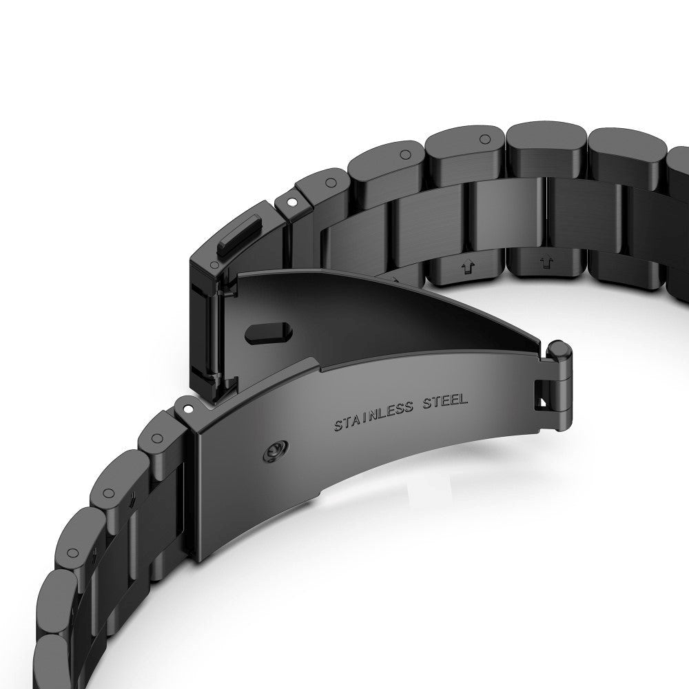 Rem til Smartwatch - Rustfri Stål (22mm) - Sort