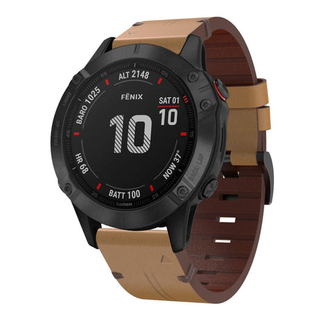 Universal Garmin 22mm QuickFit Læder Rem - Brun