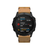 Garmin Fenix 6X Læderbelagt 26mm QuickFit Rem - Brun