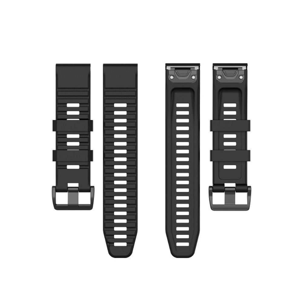 Universal Garmin 22mm QuickFit Riflet Rem af Silikone - Sort