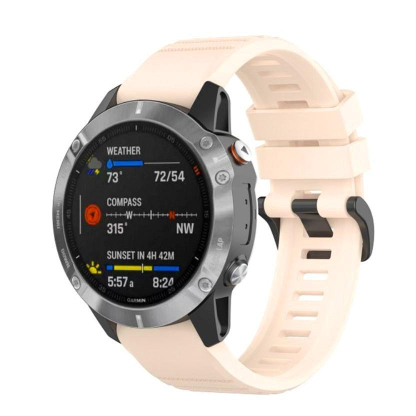 Universal Garmin 22mm QuickFit Riflet Rem af Silikone - Beige