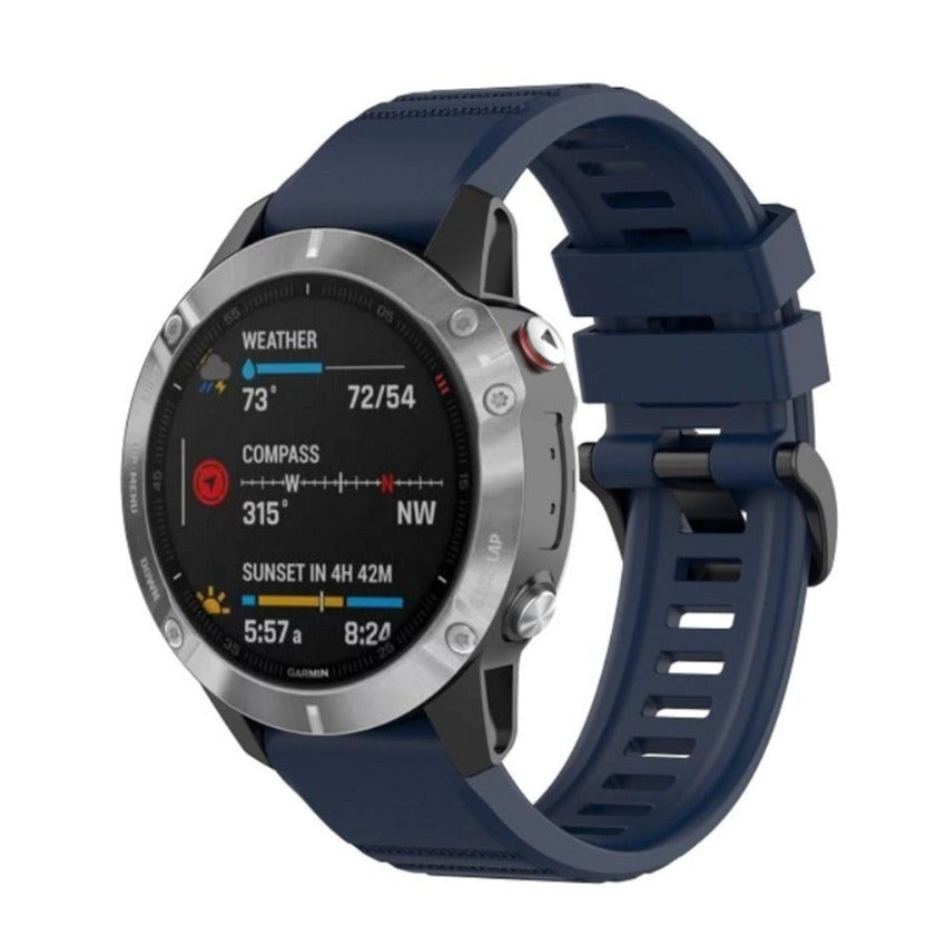 Universal Garmin 22mm QuickFit Riflet Rem af Silikone - Blå