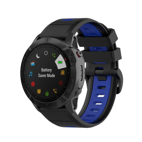 Universel Garmin Rem (26mm QuickFit) Klassisk Silikone Rem inkl. Skruetrækkere - Sort / Blå