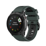 Universel Garmin Rem (26mm QuickFit) Klassisk Silikone Rem inkl. Skruetrækkere - Grøn / Sort