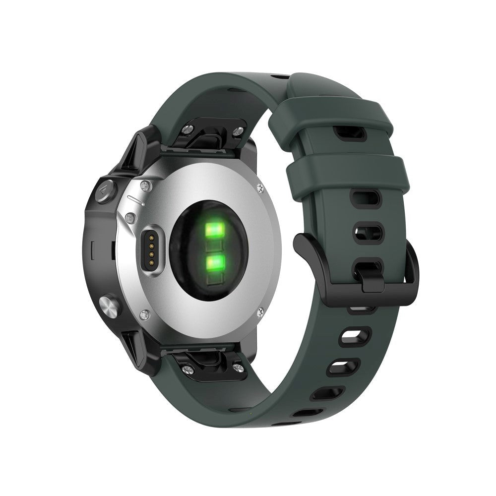 Universal Garmin 20mm QuickFit Neutral Silikone Rem inkl. Skruetrækkere - Grøn / Sort