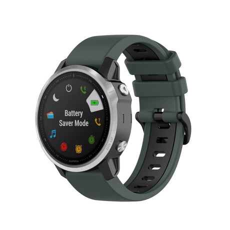 Universal Garmin 20mm QuickFit Neutral Silikone Rem inkl. Skruetrækkere - Grøn / Sort