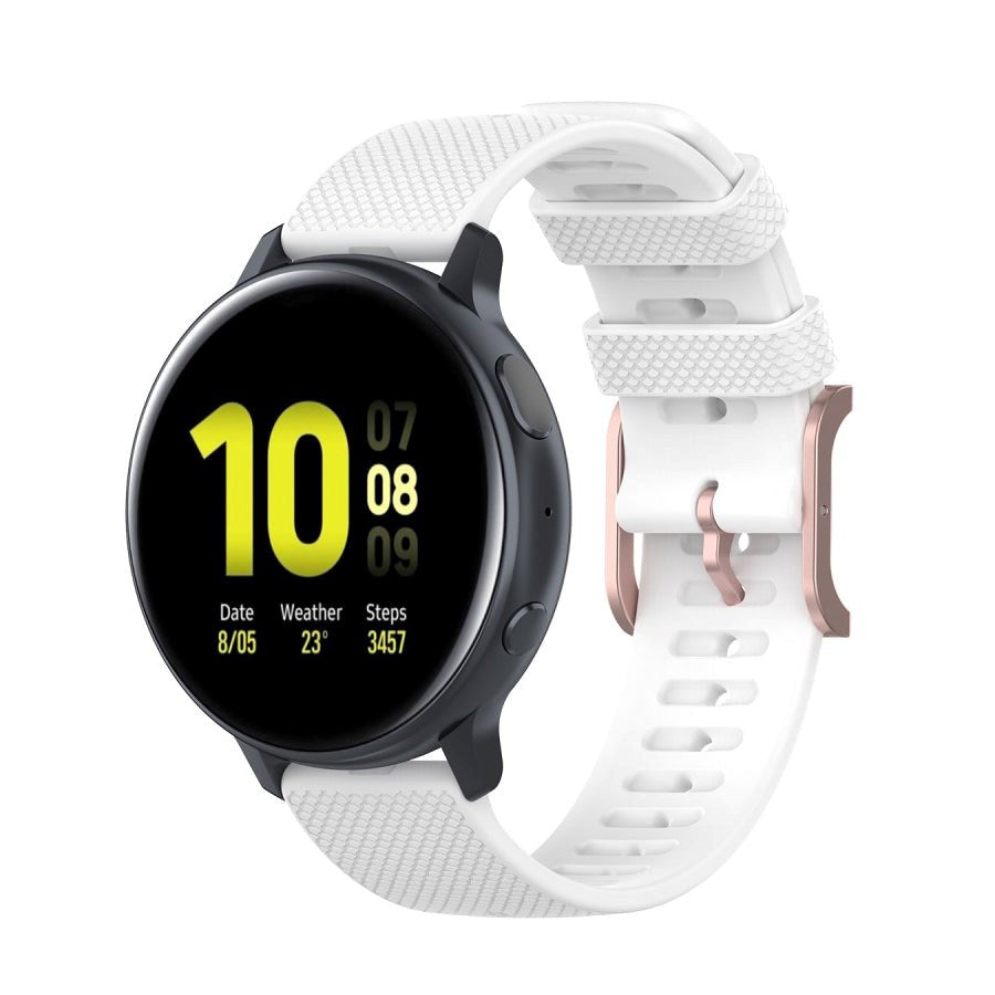 Smartwatch Rem af Silikone (20mm) Prikket - Hvid / Rose Gold