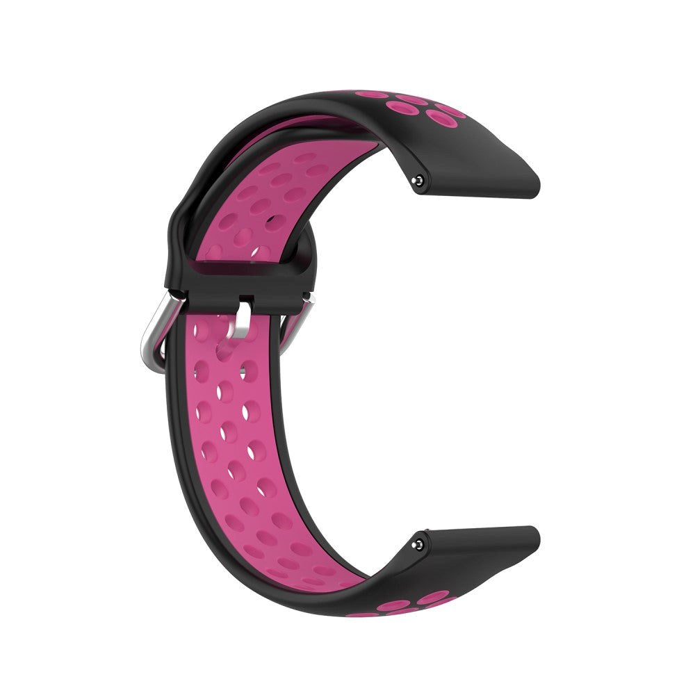 Universal Smartwatch To-Farvet Silikone Rem (20mm) - Sort / Pink