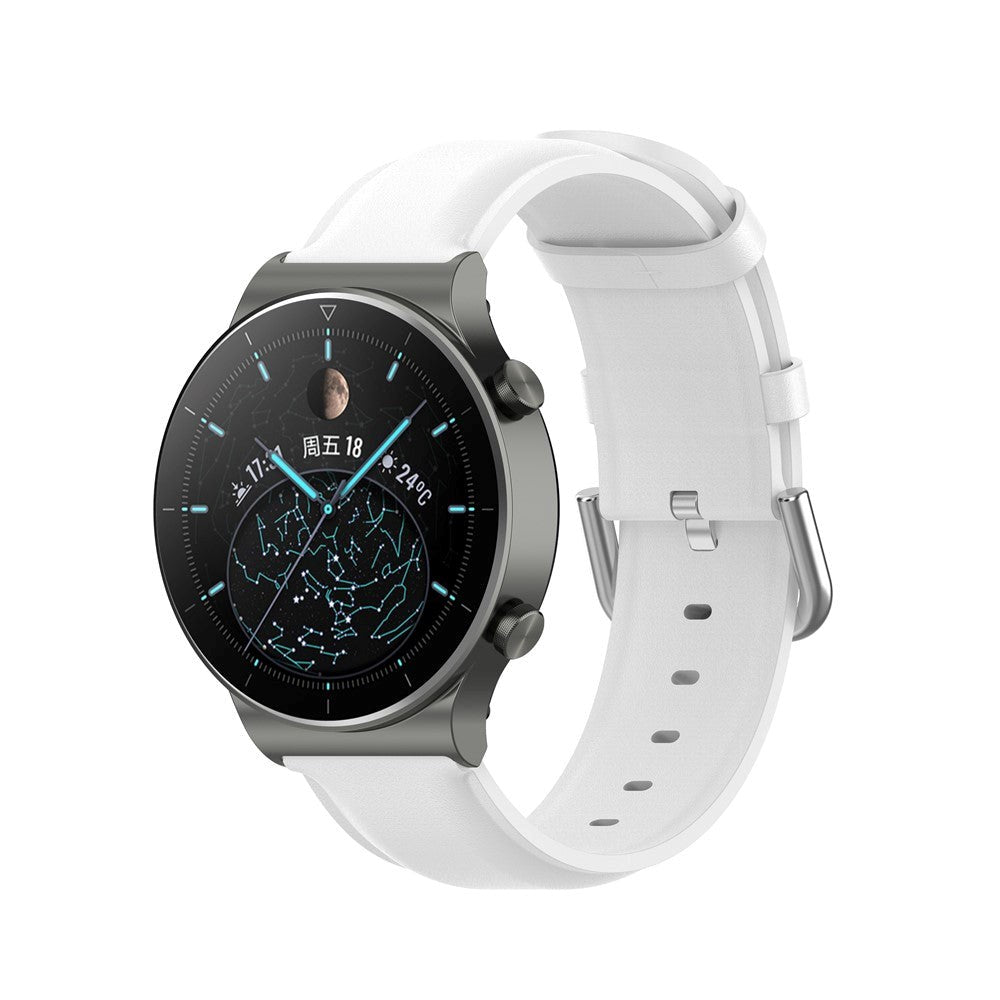 Universal Smartwatch Læder Rem (22mm) - Mat Hvid