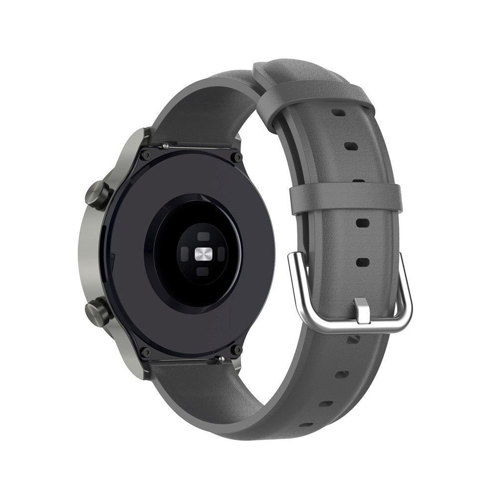 Universal Smartwatch Læder Rem (22mm) - Mat Grå