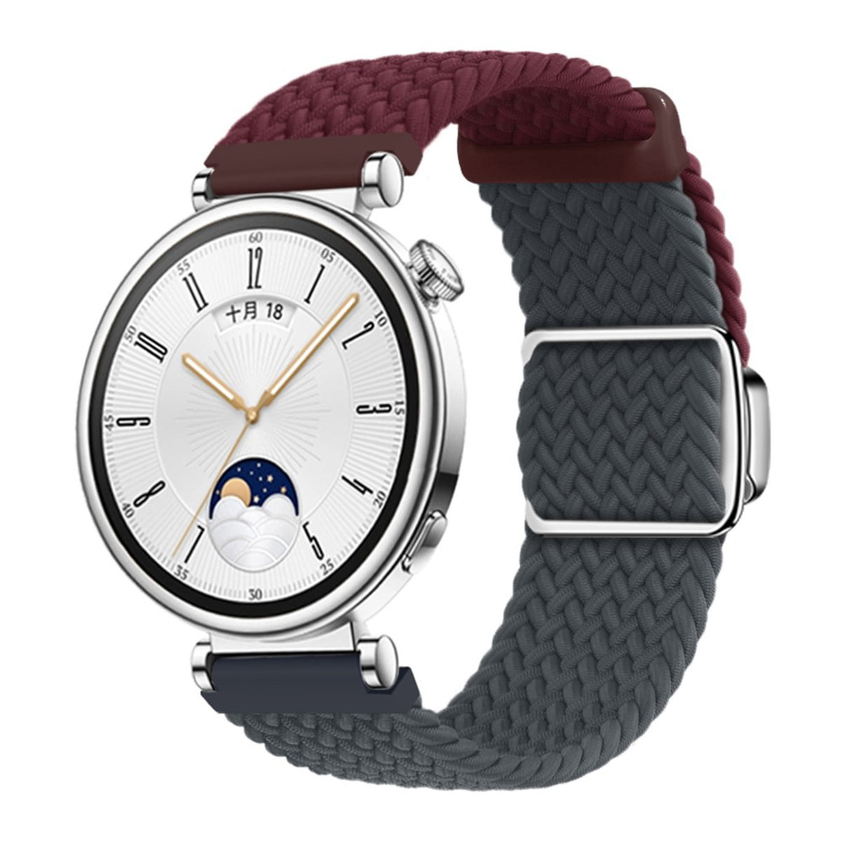EIDERWOOD Universal 18mm Woven Smartwatch Rem - Rød / Blå
