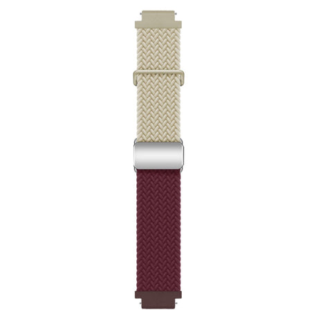 EIDERWOOD Universal 18mm Woven Smartwatch Rem - Beige / Rød