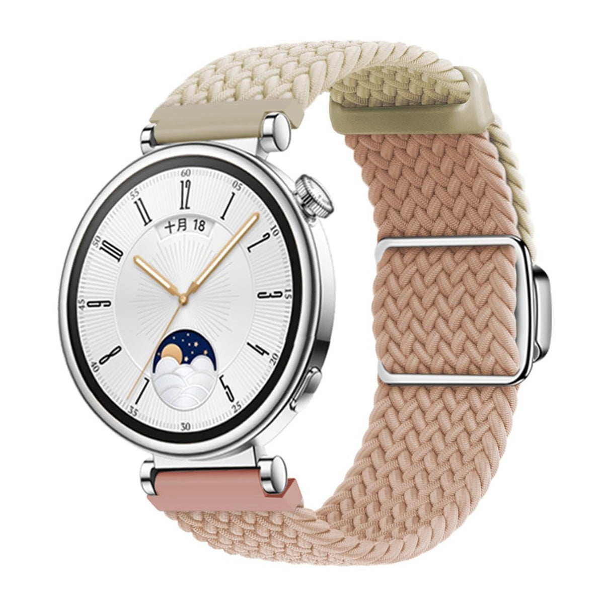 EIDERWOOD Universal 18mm Woven Smartwatch Rem - Beige / Lyserød