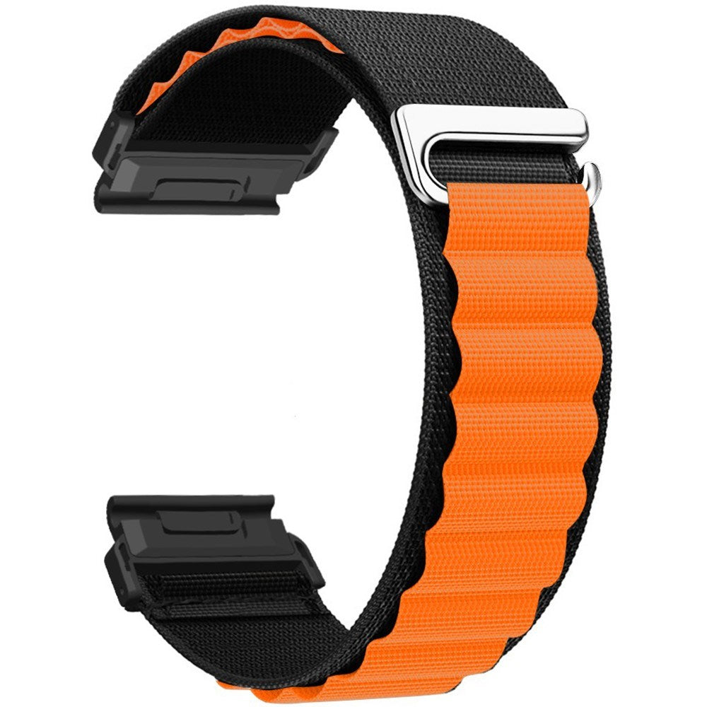 EIDERWOOD Universal Garmin Rem 22mm QuickFit - Nylon - Sort / Orange