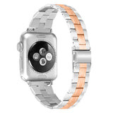 Apple Watch (42/44/SE/45/46/49mm) To-Farvet Stainless Steel Urrem - Aluminium / Gold