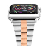 Apple Watch (42/44/SE/45/46/49mm) To-Farvet Stainless Steel Urrem - Aluminium / Gold