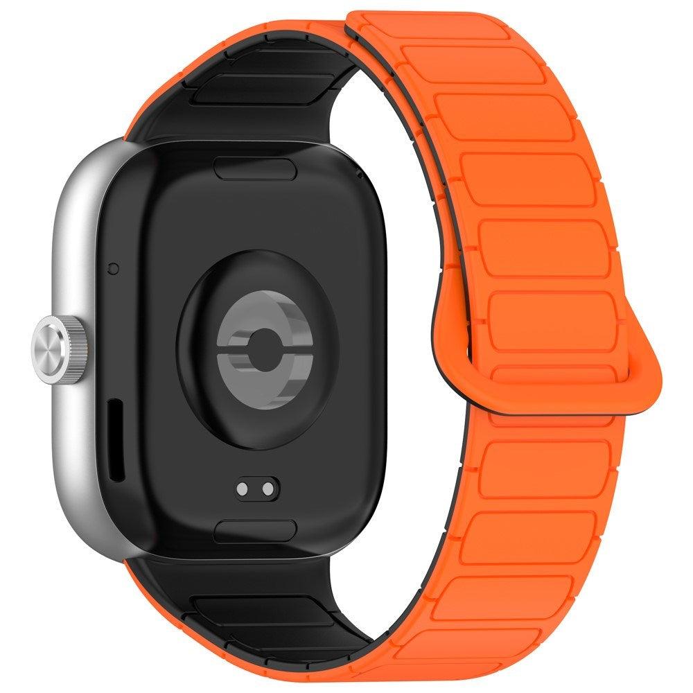 Xiaomi Smart Band 10 Pro / 9 Pro / 8 Pro Tofarvet Fleksibelt Plast Rem - Magnetisk - Orange / Sort