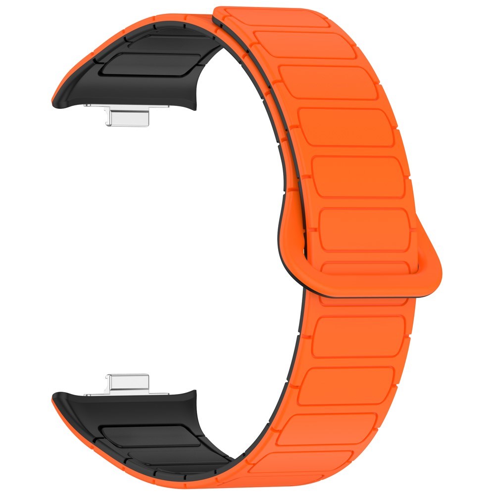 Xiaomi Smart Band 10 Pro / 9 Pro / 8 Pro Tofarvet Fleksibelt Plast Rem - Magnetisk - Orange / Sort