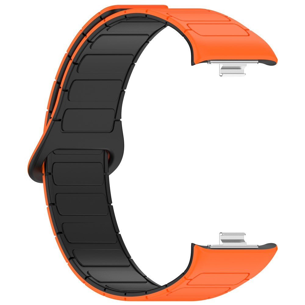 Xiaomi Smart Band 10 Pro / 9 Pro / 8 Pro Tofarvet Fleksibelt Plast Rem - Magnetisk - Orange / Sort