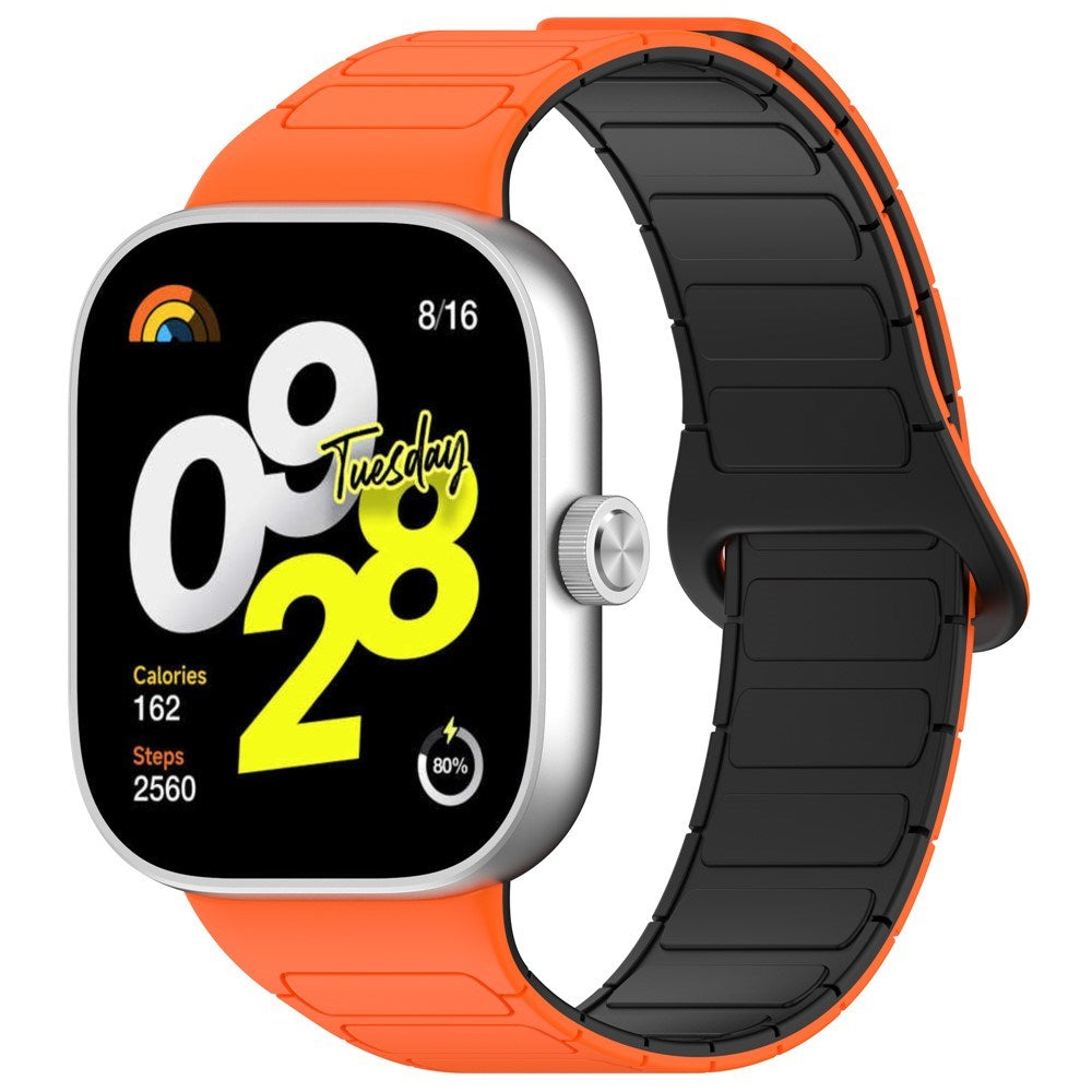 Xiaomi Smart Band 10 Pro / 9 Pro / 8 Pro Tofarvet Fleksibelt Plast Rem - Magnetisk - Orange / Sort