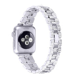 Apple Watch (42/44/SE/45/46/49mm) Metal Urrem m. Rhinsten - Sølv