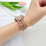 Apple Watch (42 / 44 / SE / 45 / 46 / 49mm) - EIDERWOOD Metal Rem m. Vegansk Læder & Vedhæng - Rose Gold / Lyserød