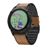 Universal Garmin 22mm QuickFit Læder & Silikone Rem - Lysebrun