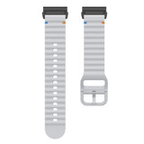 Universal Garmin 26mm QuickFit EIDERWOOD Wavy Silikone Smartwatch Rem - Grå