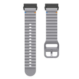 Universal Garmin 22mm QuickFit EIDERWOOD Wavy Silikone Smartwatch Rem - Mørkegrå