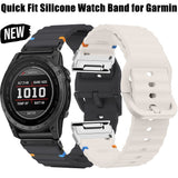 Universal Garmin 22mm QuickFit EIDERWOOD Wavy Silikone Smartwatch Rem - Mørkegrå
