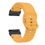 Universal Garmin 22mm QuickFit EIDERWOOD Wavy Silikone Smartwatch Rem - Gul