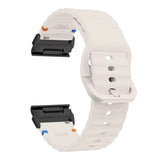 Universal Garmin 22mm QuickFit EIDERWOOD Wavy Silikone Smartwatch Rem - Beige