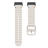 Universal Garmin 22mm QuickFit EIDERWOOD Wavy Silikone Smartwatch Rem - Beige