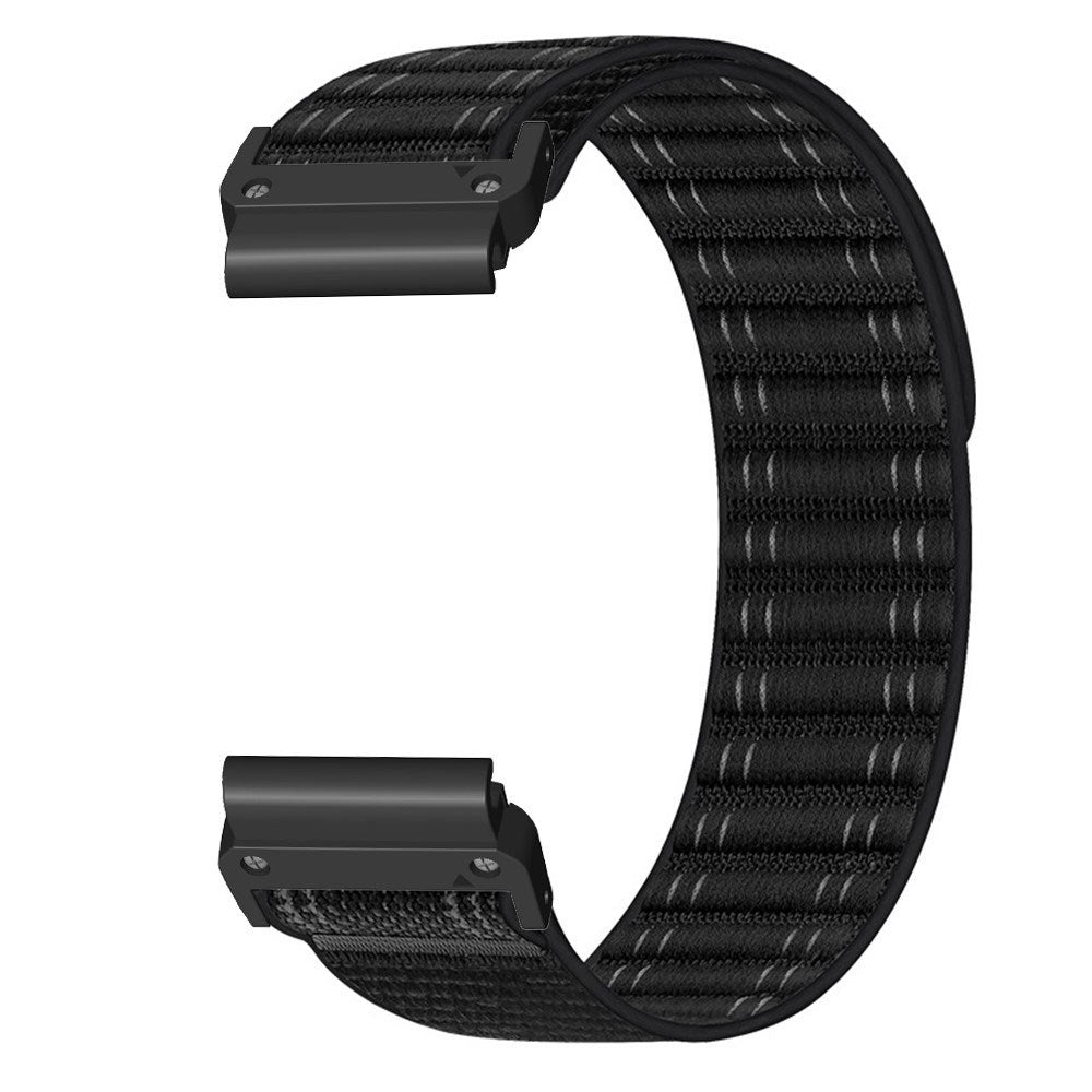 Universal Garmin 22mm QuickFit EIDERWOOD Nylon Loop Smartwatch Rem - Sort
