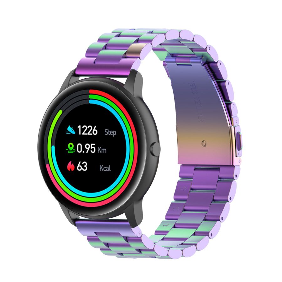 Universal Smartwatch Rem (22mm) Rustfrit Stål Rem m. Værktøj - Iridescent