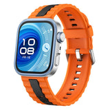 Huawei Watch Fit 5 Pro / 5 / 4 Pro / 4 / 3 EIDERWOOD Tofarvet Silikone Smartwatch Rem - Orange / Sort