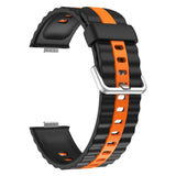 Huawei Watch Fit 5 Pro / 5 / 4 Pro / 4 / 3 EIDERWOOD Tofarvet Silikone Smartwatch Rem - Sort / Orange