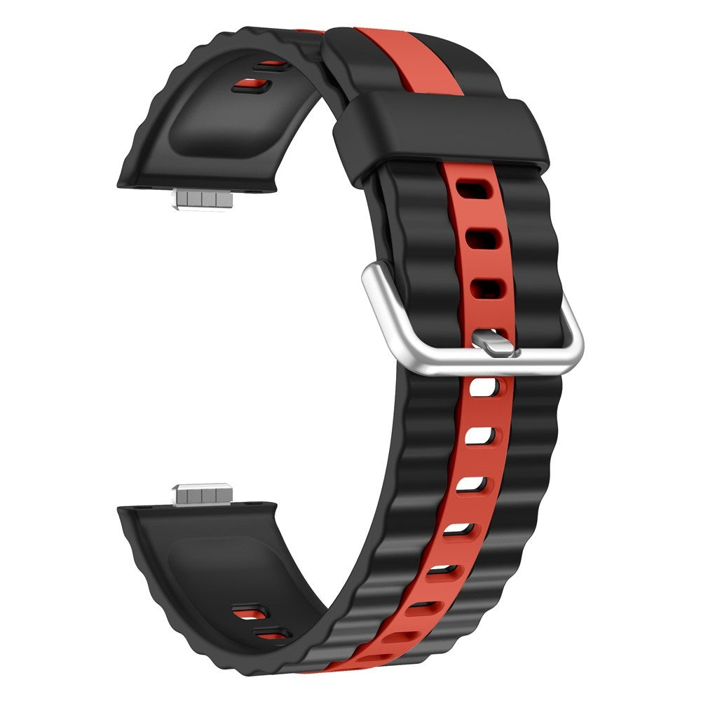 Huawei Watch Fit 5 Pro / 5 / 4 Pro / 4 / 3 EIDERWOOD Tofarvet Silikone Smartwatch Rem - Sort / Rød