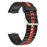 Huawei Watch Fit 5 Pro / 5 / 4 Pro / 4 / 3 EIDERWOOD Tofarvet Silikone Smartwatch Rem - Sort / Rød