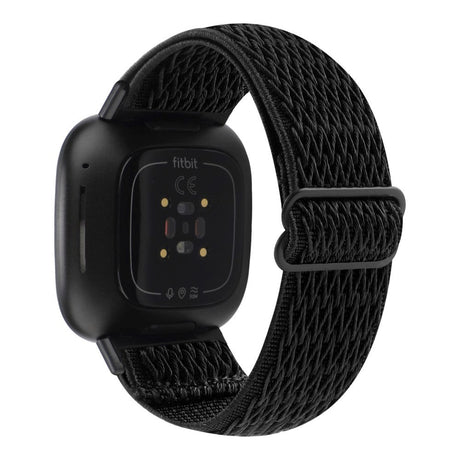 Fitbit Versa 3 Justerbar Nylon Stof Rem - Sort