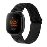 Fitbit Versa 3 Justerbar Nylon Stof Rem - Sort